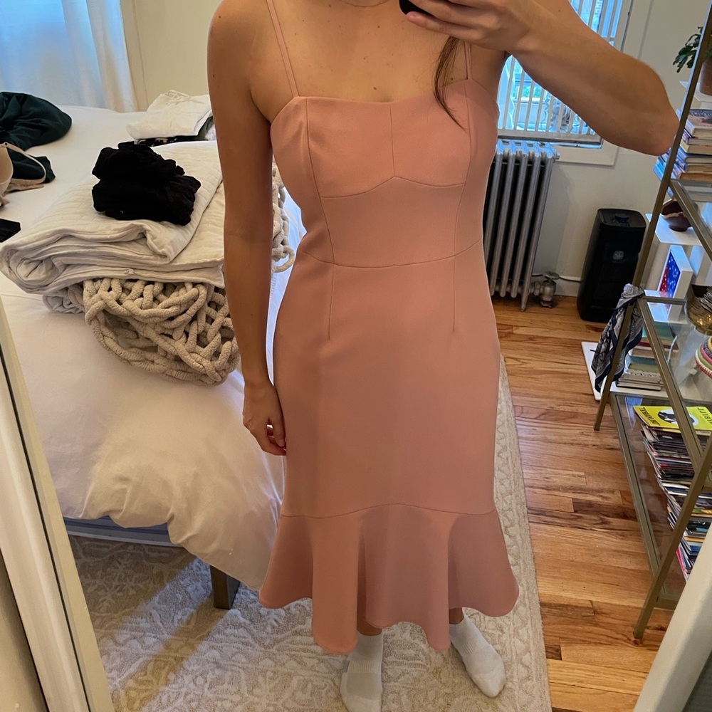 Pink Midi Mermaid Cocktail Dress